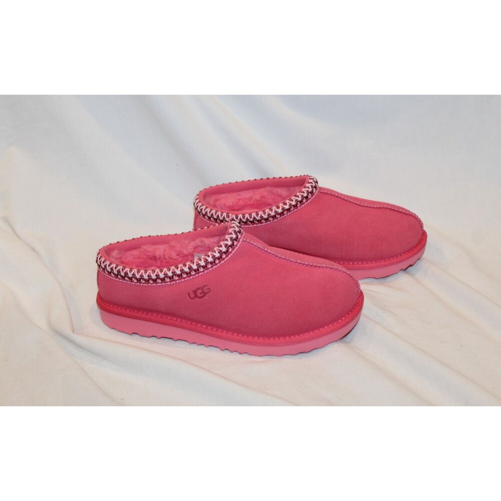 UGG YOUTH 3 WOMEN'S 4.5-5 TASMAN II SUEDE SHEARLING LINED CLOG SLIPPERS PINK